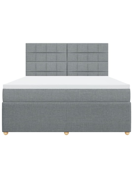 Box spring postel s matrací světle šedá 180 x 200 cm textil