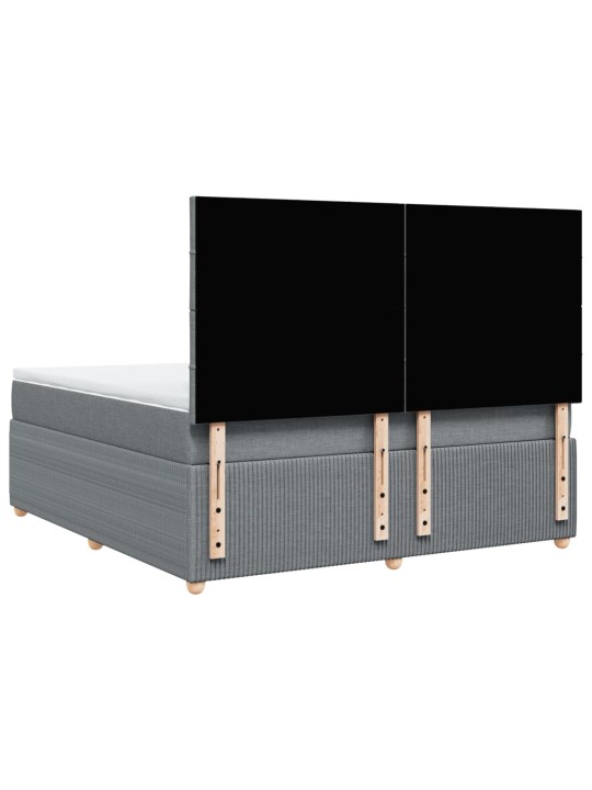 Box spring postel s matrací světle šedá 180 x 200 cm textil