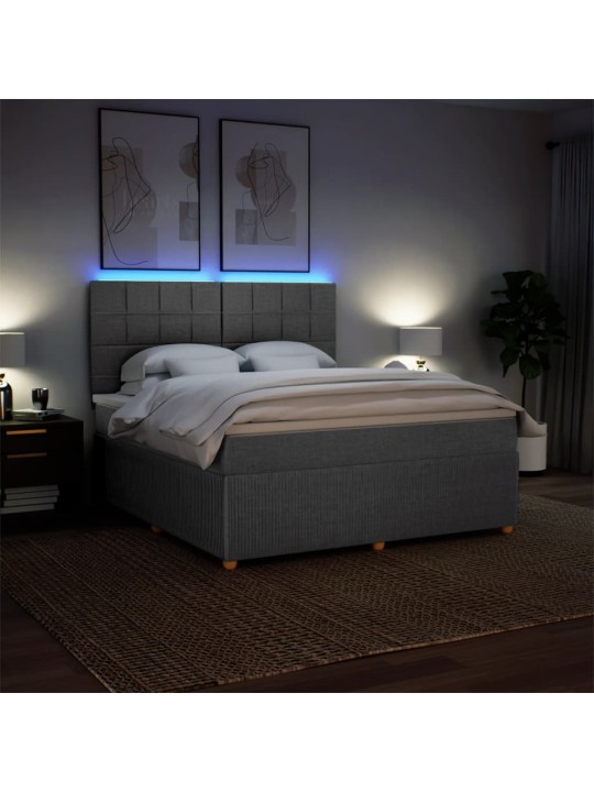 Box spring postel s matrací tmavě šedá 180x200 cm textil