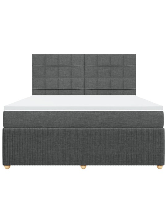 Box spring postel s matrací tmavě šedá 180x200 cm textil