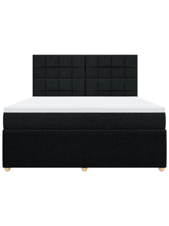 Box spring postel s matrací černá 180x200 cm textil