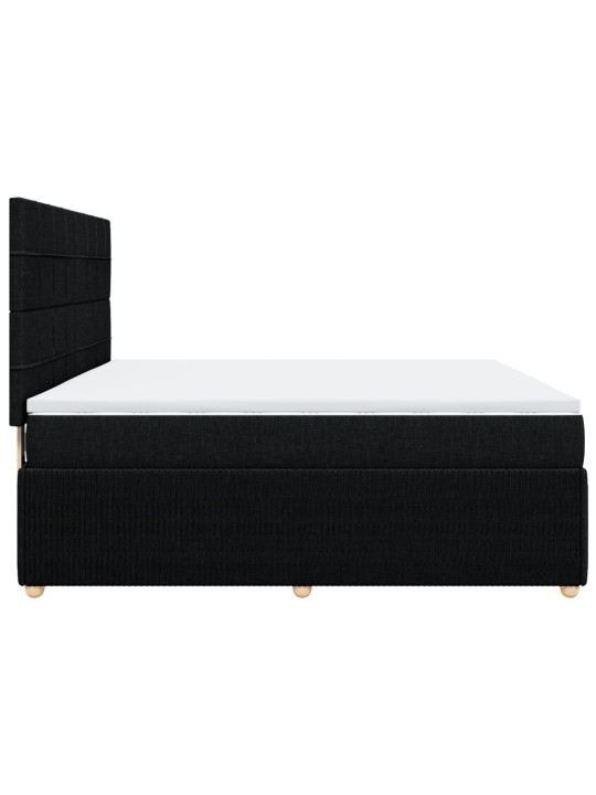 Box spring postel s matrací černá 180x200 cm textil