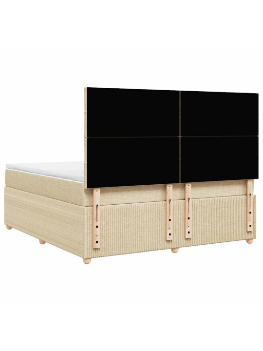 Box spring postel s matrací krémová 180x200 cm textil