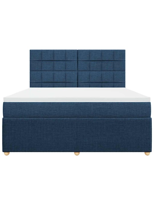 Box spring postel s matrací modrá 180x200 cm textil