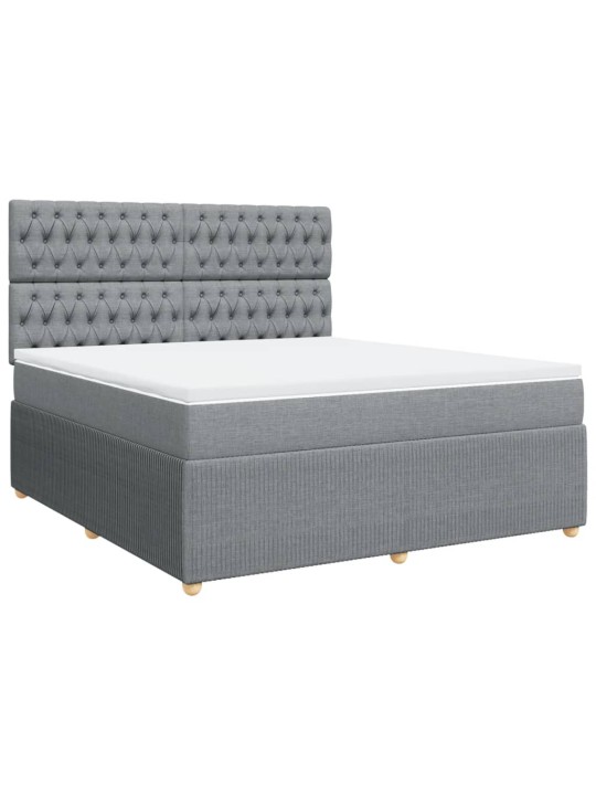 Box spring postel s matrací světle šedá 180 x 200 cm textil