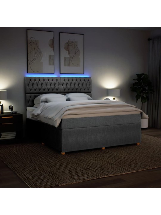 Box spring postel s matrací světle šedá 180 x 200 cm textil