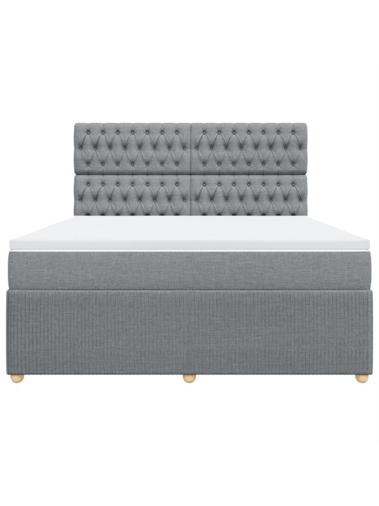 Box spring postel s matrací světle šedá 180 x 200 cm textil