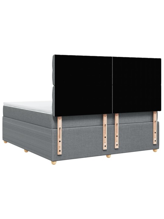 Box spring postel s matrací světle šedá 180 x 200 cm textil