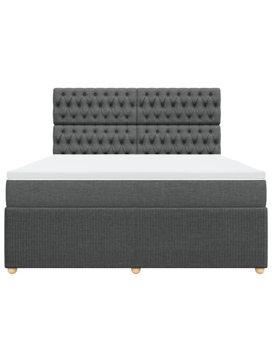 Box spring postel s matrací tmavě šedá 180x200 cm textil
