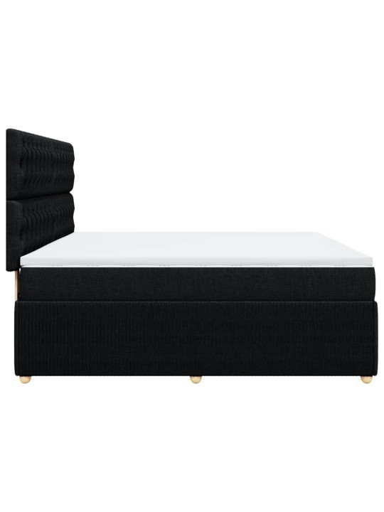 Box spring postel s matrací černá 180x200 cm textil