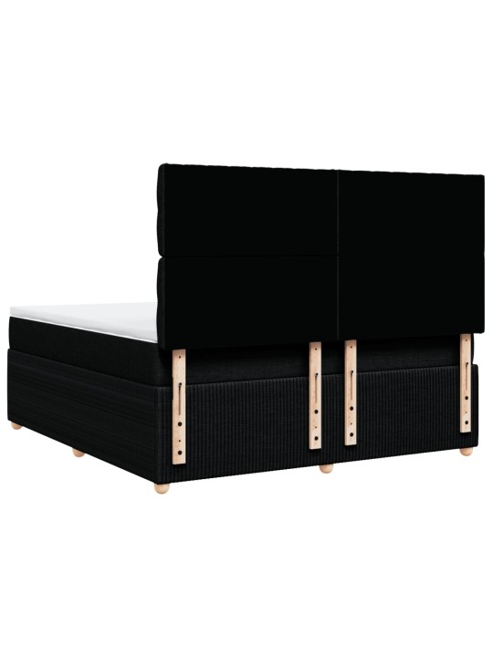 Box spring postel s matrací černá 180x200 cm textil