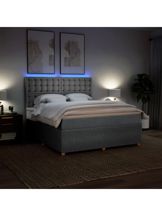 Box spring postel s matrací světle šedá 180 x 200 cm textil