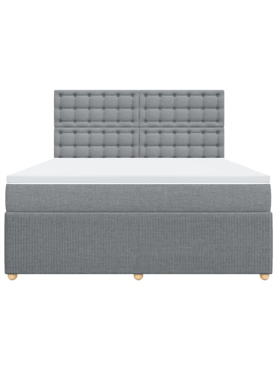Box spring postel s matrací světle šedá 180 x 200 cm textil