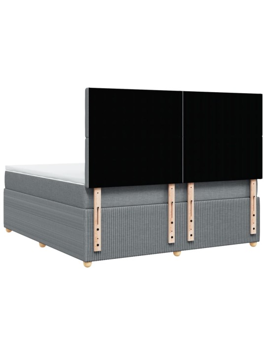 Box spring postel s matrací světle šedá 180 x 200 cm textil