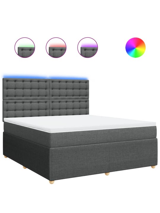 Box spring postel s matrací tmavě šedá 180x200 cm textil