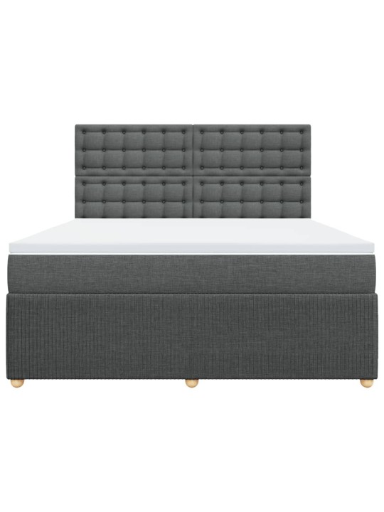 Box spring postel s matrací tmavě šedá 180x200 cm textil