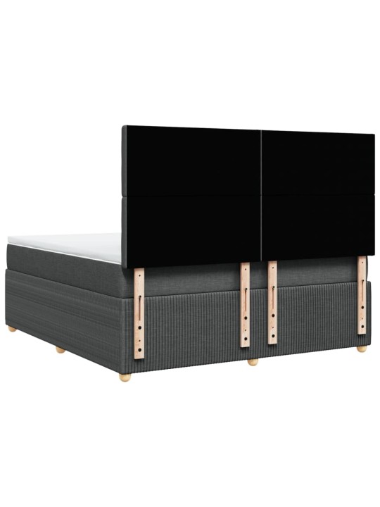 Box spring postel s matrací tmavě šedá 180x200 cm textil