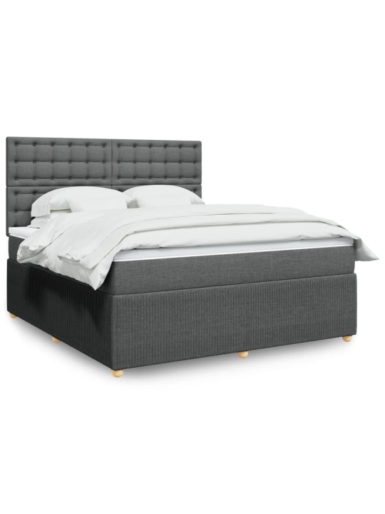 Box spring postel s matrací tmavě šedá 180x200 cm textil
