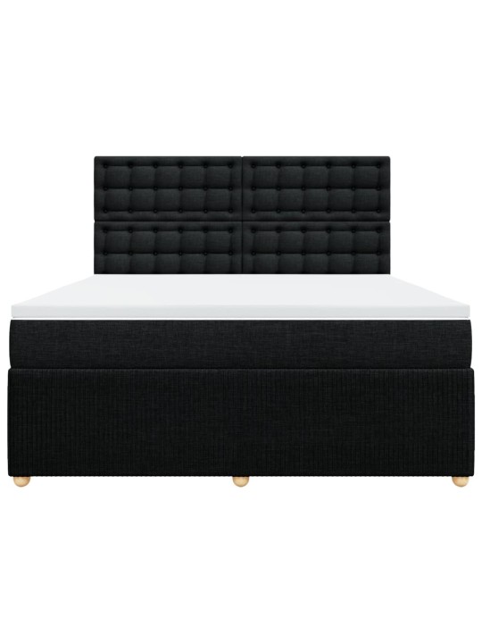 Box spring postel s matrací černá 180x200 cm textil