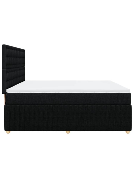 Box spring postel s matrací černá 180x200 cm textil
