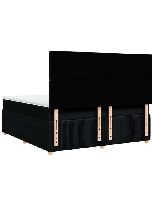 Box spring postel s matrací černá 180x200 cm textil