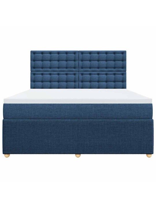 Box spring postel s matrací modrá 180x200 cm textil