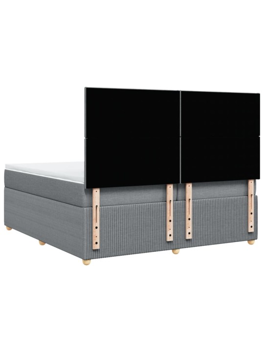 Box spring postel s matrací světle šedá 200 x 200 cm textil