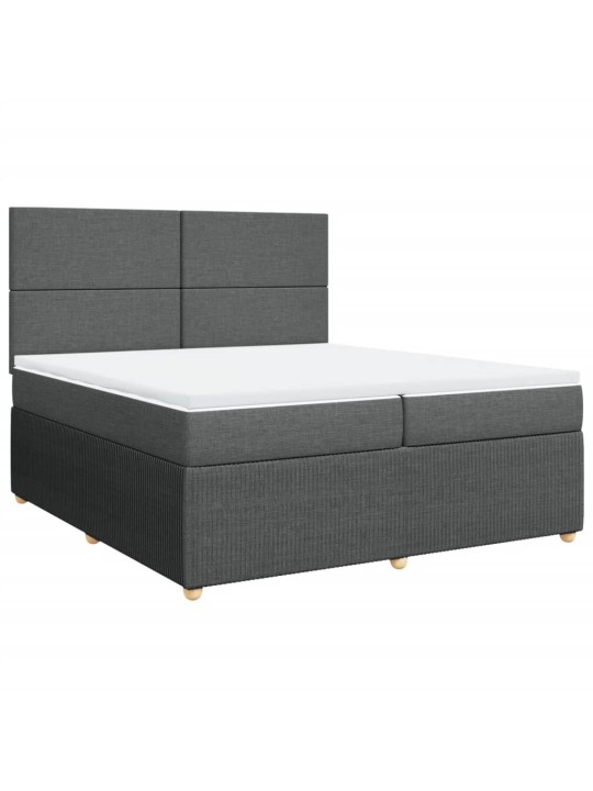 Box spring postel s matrací tmavě šedá 200x200 cm textil
