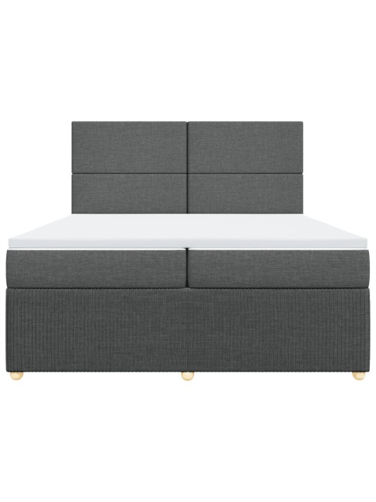 Box spring postel s matrací tmavě šedá 200x200 cm textil
