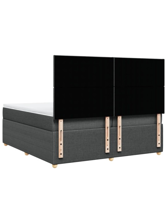 Box spring postel s matrací tmavě šedá 200x200 cm textil