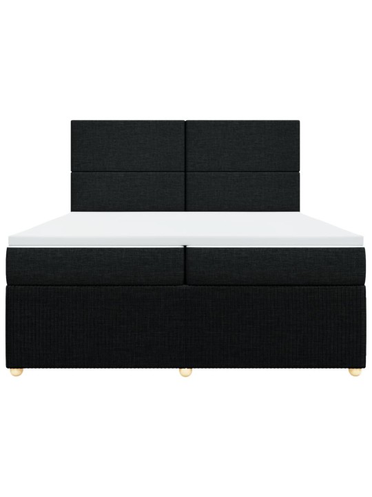 Box spring postel s matrací černá 200x200 cm textil