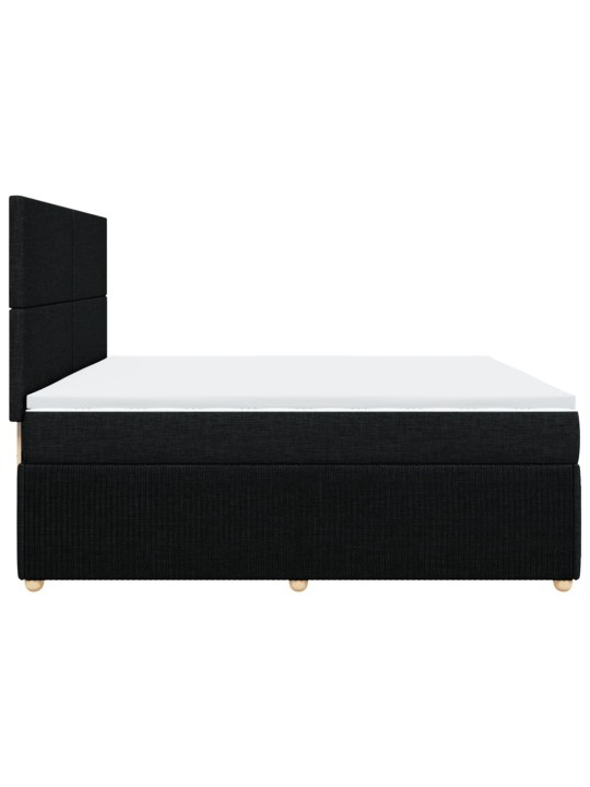 Box spring postel s matrací černá 200x200 cm textil