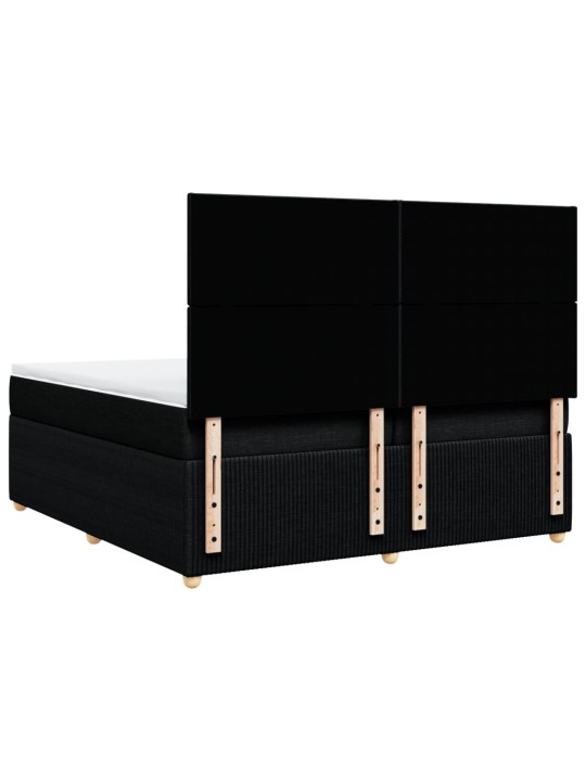 Box spring postel s matrací černá 200x200 cm textil