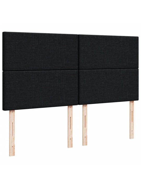 Box spring postel s matrací černá 200x200 cm textil