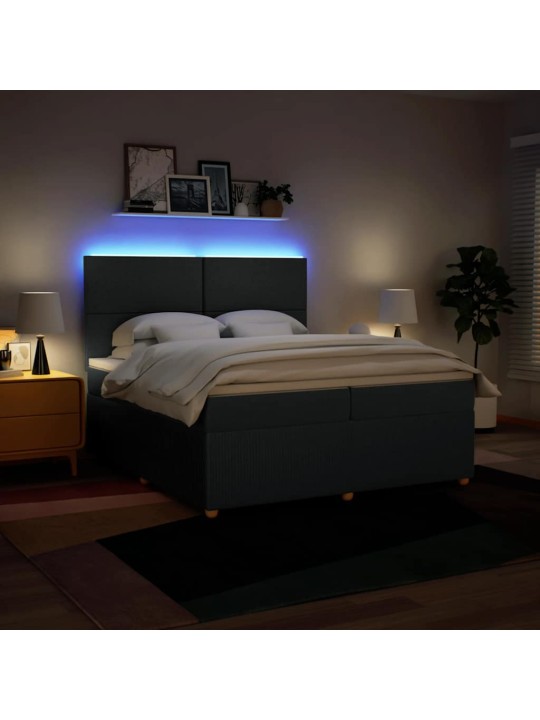 Box spring postel s matrací modrá 200x200 cm textil