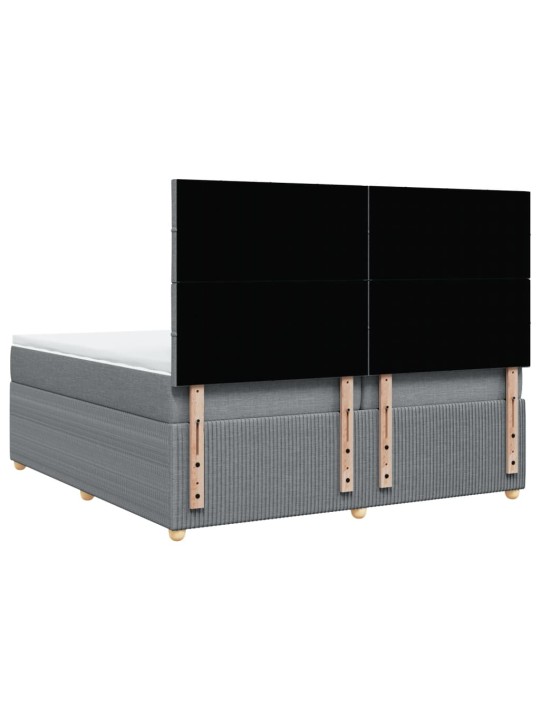 Box spring postel s matrací světle šedá 200 x 200 cm textil