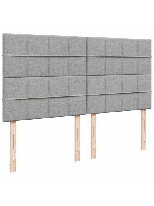 Box spring postel s matrací světle šedá 200 x 200 cm textil