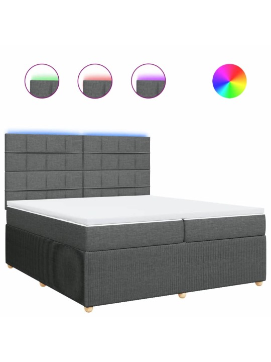 Box spring postel s matrací tmavě šedá 200x200 cm textil