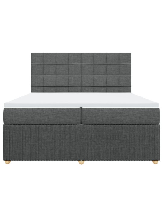 Box spring postel s matrací tmavě šedá 200x200 cm textil