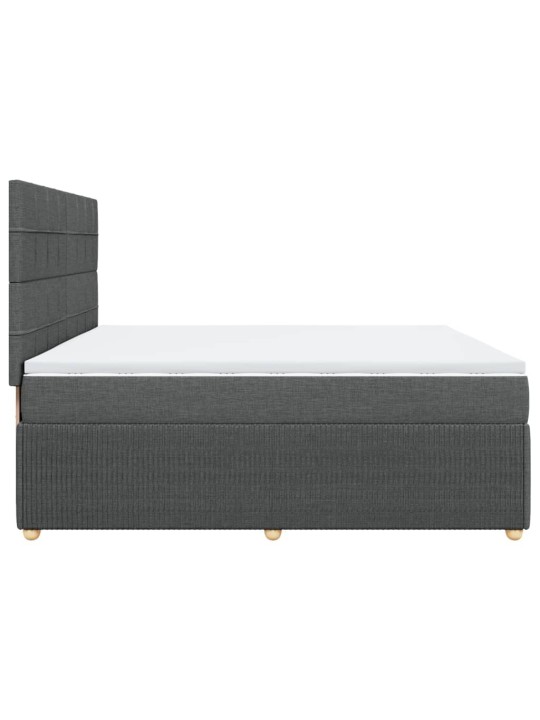 Box spring postel s matrací tmavě šedá 200x200 cm textil