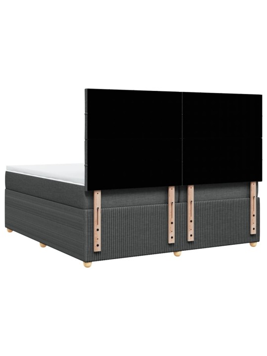 Box spring postel s matrací tmavě šedá 200x200 cm textil