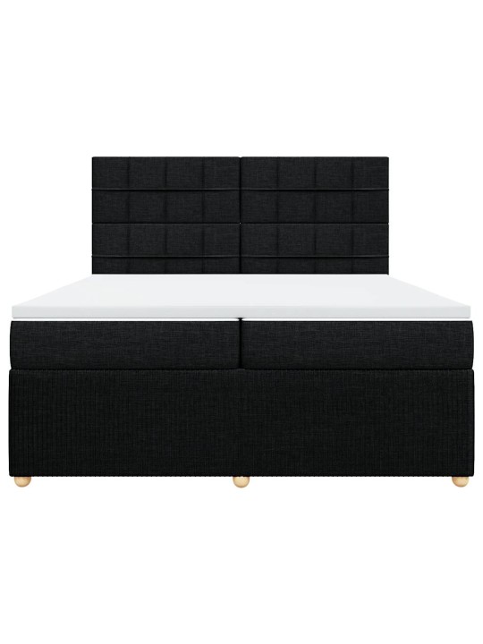Box spring postel s matrací černá 200x200 cm textil