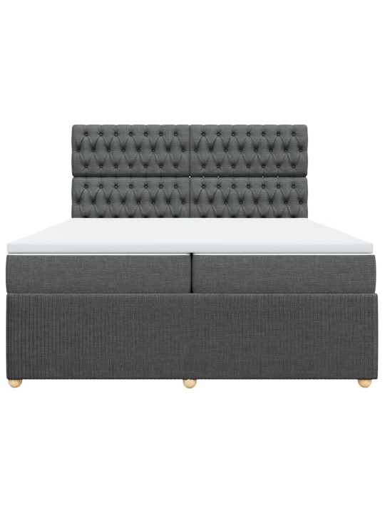 Box spring postel s matrací tmavě šedá 200x200 cm textil