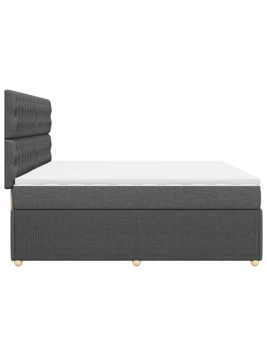 Box spring postel s matrací tmavě šedá 200x200 cm textil