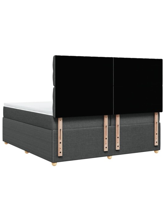 Box spring postel s matrací tmavě šedá 200x200 cm textil
