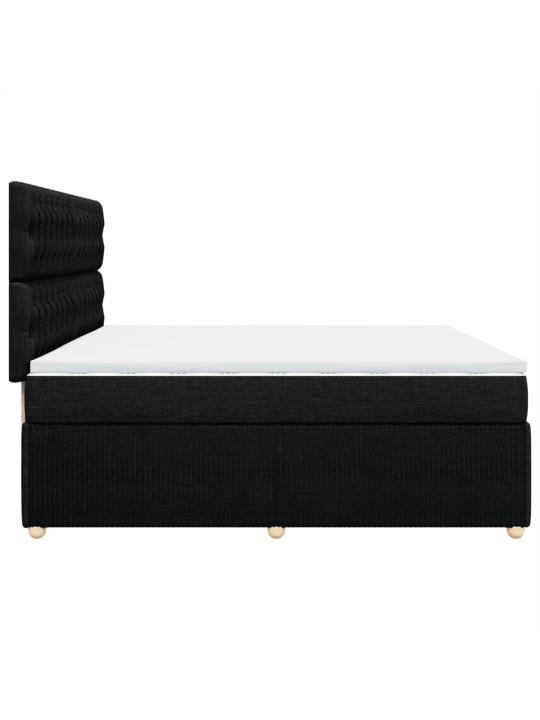 Box spring postel s matrací černá 200x200 cm textil