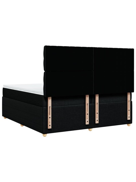 Box spring postel s matrací černá 200x200 cm textil