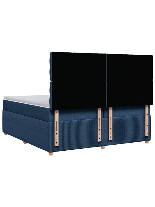 Box spring postel s matrací modrá 200x200 cm textil