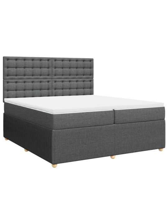 Box spring postel s matrací tmavě šedá 200x200 cm textil