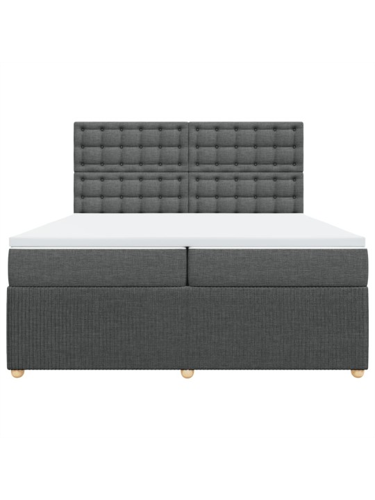 Box spring postel s matrací tmavě šedá 200x200 cm textil